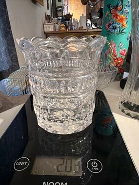 Clear Scalloped Glass Decorative Vase - Clear